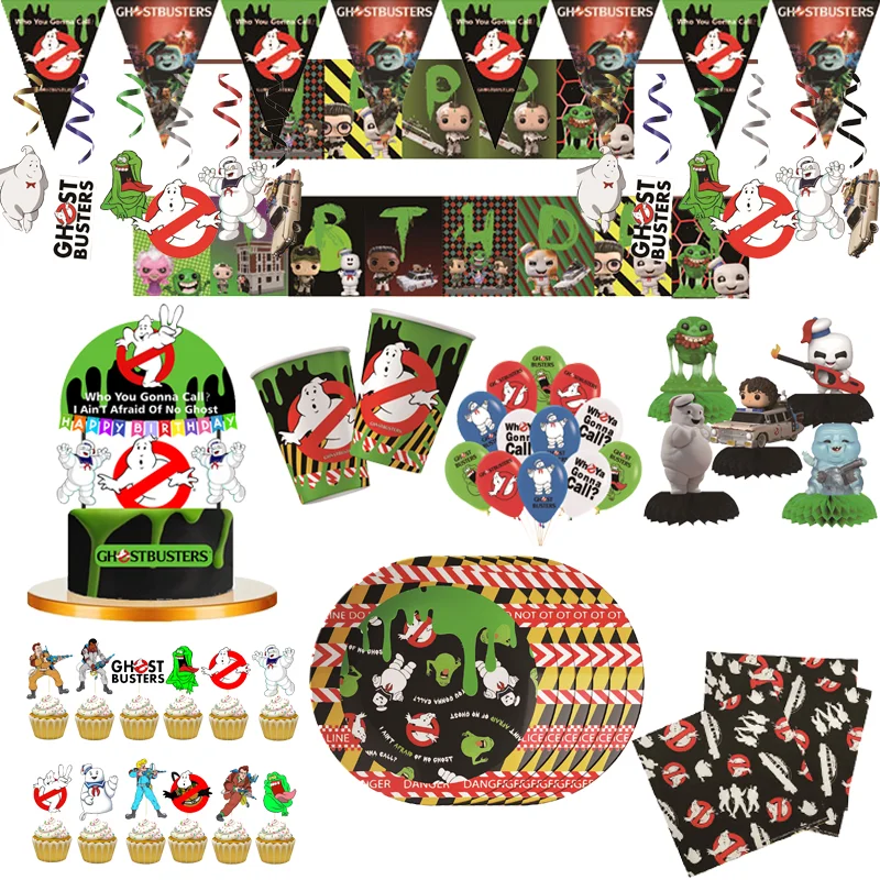 Cartoon Ghostbusters Theme Birthday Party Decorations Tableware Sets Plates Balloon Suit Banner Kids Party Baby Shower Supplies
Cartoon Ghostbusters Theme Birthday Party Decorations Tableware Sets Plates Balloon Suit Banner Kids Party Baby Shower Supplies