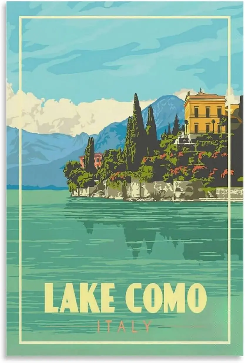 

Vintage Travel Lake Como Italy Tin Sign Modern Office Family Bedroom Wall Art Decorative Room Aesthetic Decor 12x16 Inch