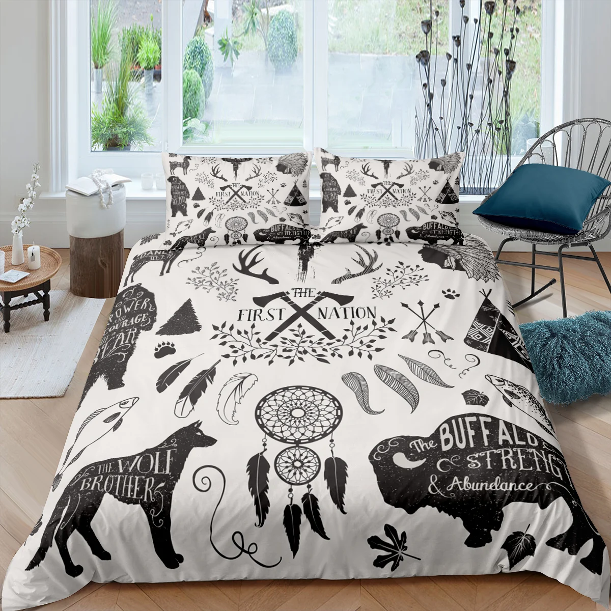 

Home Living Luxury 3D Dreamcatcher Bedding Set Kids Duvet Cover Pillowcase Elk Bedding Set Queen and King EU/US/AU/UK Size