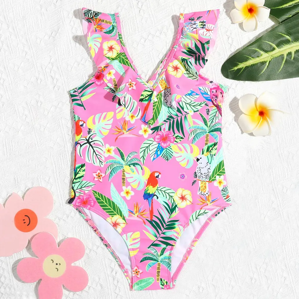Tropical Print Girls One Piece Swimsuit Kids Ruffle Trim Children's Swimwear 7-14 Years Bathing Suit Monokini Summer Beachwear 
Tropical Print Girls One Piece Swimsuit Kids Ruffle Trim Children's Swimwear 7-14 Years Bathing Suit Monokini Summer Beachwear