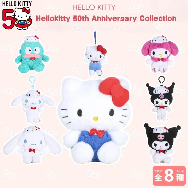 

Аниме кавайные Sanrios Hellokittys 50th юбилейные плюшевые игрушки My Melody Cinnamoroll Kuromi кукла мультяшное украшение праздничный подарок