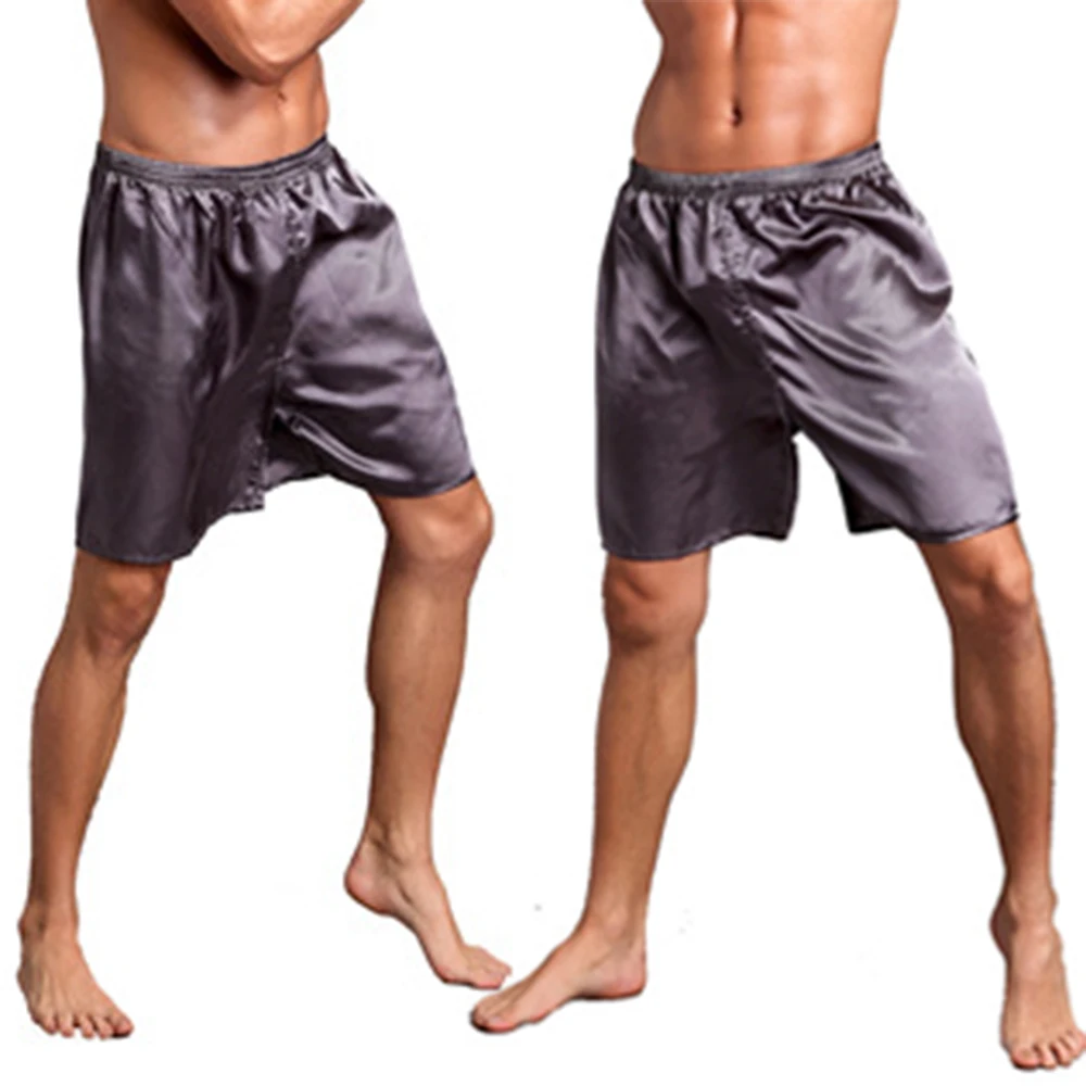 

Mens Silk Satin Loose Boxers Briefs Pajamas Casual Shorts Home Nightwear Comfortable Soft Sleep Bottoms Short Pants Sleepwear