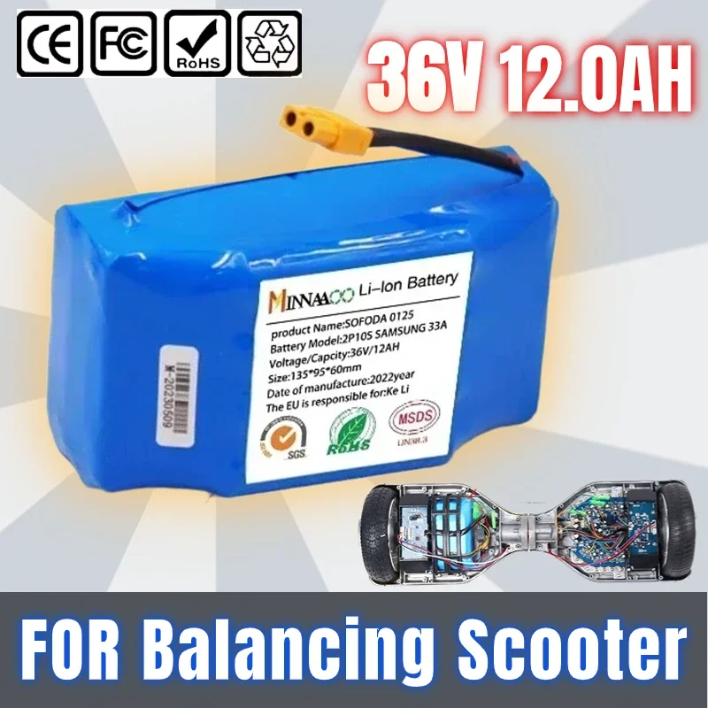 High capacity 36V 12Ah for Electric Self Balancing Scooter HoverBoard Unicycle Replacement Lithium Battery
High capacity 36V 12Ah for Electric Self Balancing Scooter HoverBoard Unicycle Replacement Lithium Battery
