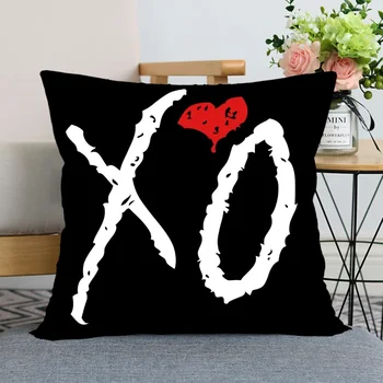 새로운 Weeknd XO 베개 커버 침실 홈 오피스 장식 베개 커버 스퀘어 지퍼 베개 케이스 새틴 소프트 커버