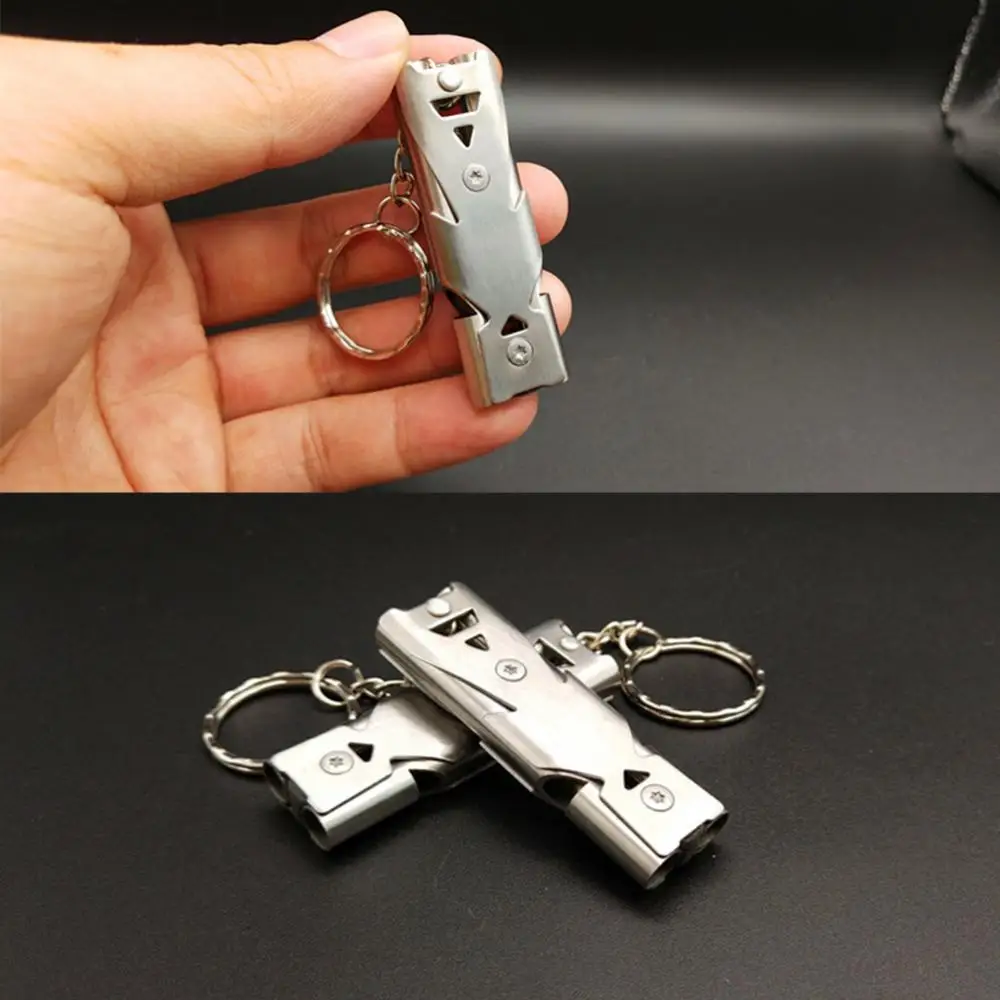 High Decibel Mini Whistle Portable Stainless Steel Dual-Pipe High Decibels Survival Keychain Whistle
High Decibel Mini Whistle Portable Stainless Steel Dual-Pipe High Decibels Survival Keychain Whistle