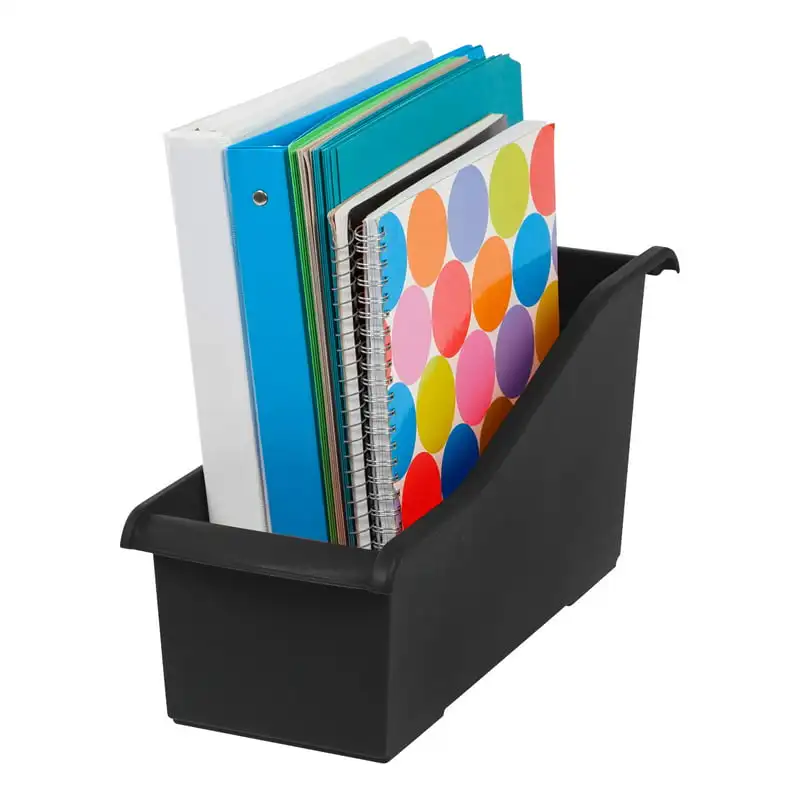 Connecting Plastic Book Bin, Black 
Connecting Plastic Book Bin, Black