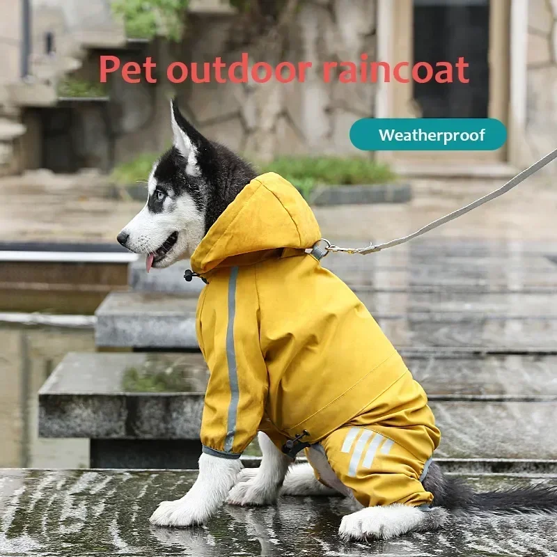 

Комбинезон водонепроницаемый для улицы дождевик для домашних животных дождевик с капюшоном для собак светоотражающее пальто маленького и среднего размера куртка дождевики для ночного отдыха
