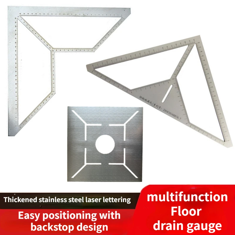Multi-function Floor Drain Ruler Precisely Triangle Ruler Stainless Steel Durable Angle Craftsman Locator artifact
Multi-function Floor Drain Ruler Precisely Triangle Ruler Stainless Steel Durable Angle Craftsman Locator artifact