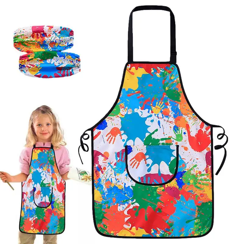 

Детский художественный фартук детский фартук для рисования Детские художественные дымочки с карманом и рукавами для детской кухни Фартуки шеф-повара для