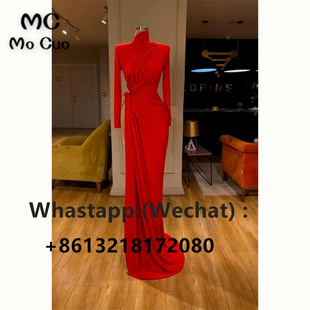 2023 Elegant Red Prom Evening Dresses Long Sleeve High Neck Robe De Soiree Side Slit Prom Party Dress
2023 Elegant Red Prom Evening Dresses Long Sleeve High Neck Robe De Soiree Side Slit Prom Party Dress