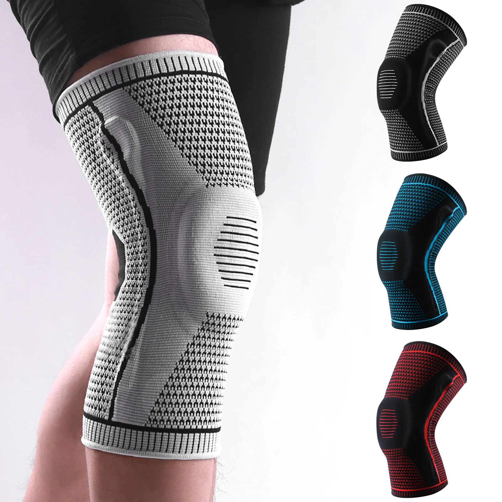 

1Pair Professional Knee Brace Knee Compression Sleeve Support With Patella Gel Pads & Side Stabilizers Knee Pads For Running
