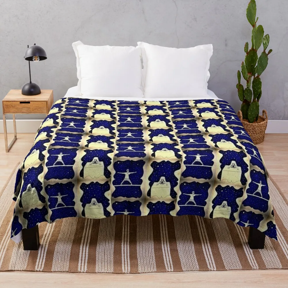 

Starry Night Diptych Throw Blanket Winter bed blankets Furry Blanket