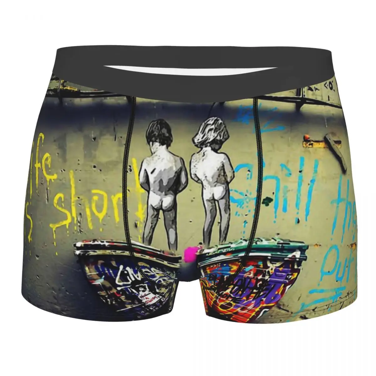 

Banksy Chill The Duck Out Underpants Cotton Panties Man Underwear Ventilate Shorts Boxer Briefs