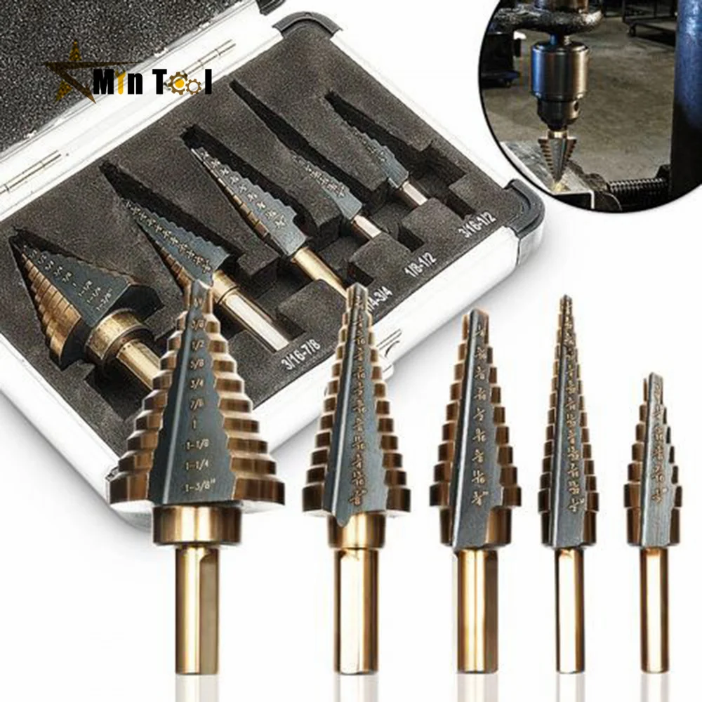 5pcs Step Drill Bit Set Hss Cobalt Multiple Hole 50 Sizes Cobalt Titanium Carbide Drill Perforator Cutter Hand Tool
5pcs Step Drill Bit Set Hss Cobalt Multiple Hole 50 Sizes Cobalt Titanium Carbide Drill Perforator Cutter Hand Tool