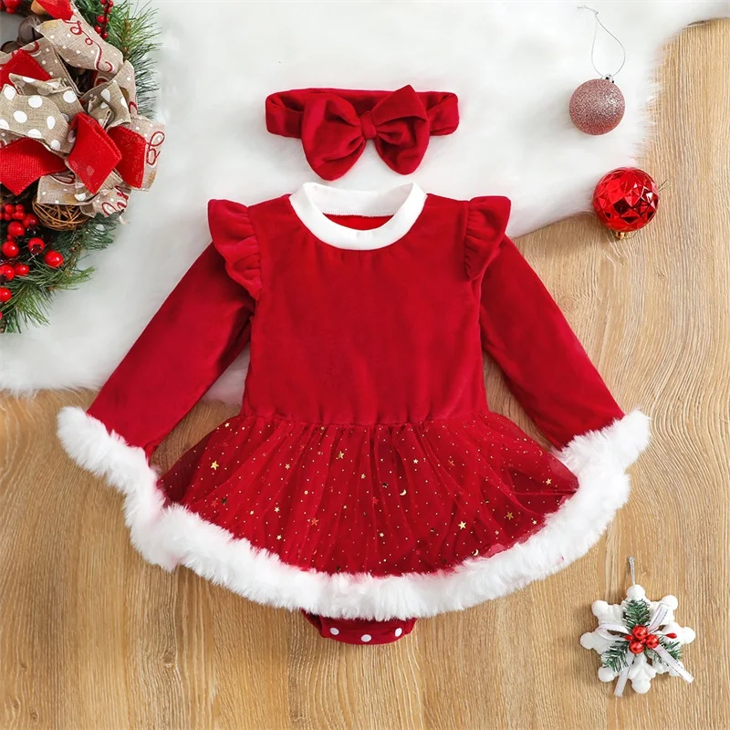 0-24M Christmas Baby Red Romper Newborn Toddler Infant Girl Velvet Ruffle Jumpsuit Xmas New Year Costumes
0-24M Christmas Baby Red Romper Newborn Toddler Infant Girl Velvet Ruffle Jumpsuit Xmas New Year Costumes