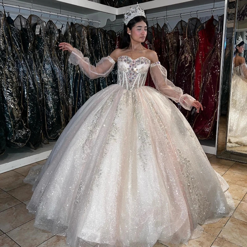 ANGELSBRIDEP Luxury Beading Crystal Quinceanera Dresses Long Sleeved Lace Cinderella Princess Birthday Party Vestidos De Xv 15
ANGELSBRIDEP Luxury Beading Crystal Quinceanera Dresses Long Sleeved Lace Cinderella Princess Birthday Party Vestidos De Xv 15