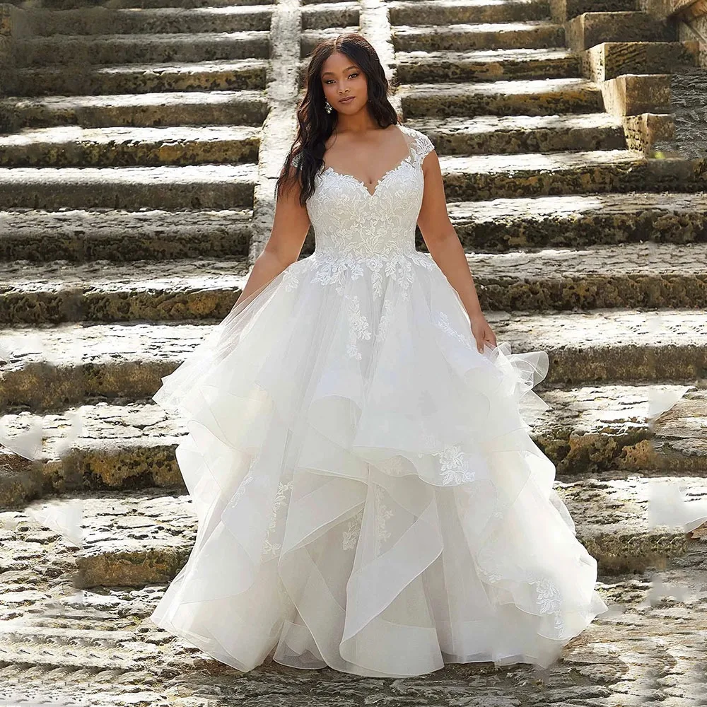 Женское свадебное платье с V-образным вырезом, элегантное Многоярусное платье невесты без рукавов со шнуровкой сзади
Женское свадебное платье с V-образным вырезом, элегантное Многоярусное платье невесты без рукавов со шнуровкой сзади