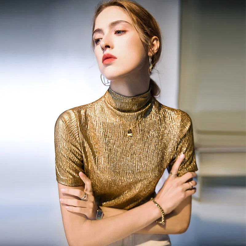 High Quality 2023 Women Tops Shiner Elastic Force T-shirt Female Clothing Winter Autumn Sexy Crop Top Clothes Casual Blouse Y2k
High Quality 2023 Women Tops Shiner Elastic Force T-shirt Female Clothing Winter Autumn Sexy Crop Top Clothes Casual Blouse Y2k
