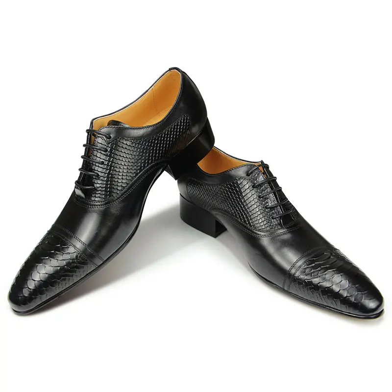 Classic Style Oxfords Men Dress Shoes Wedding Party Serpentine Pointed Sapatos Sociais Leather Lace Up Luxury Business Men Shoes
Classic Style Oxfords Men Dress Shoes Wedding Party Serpentine Pointed Sapatos Sociais Leather Lace Up Luxury Business Men Shoes