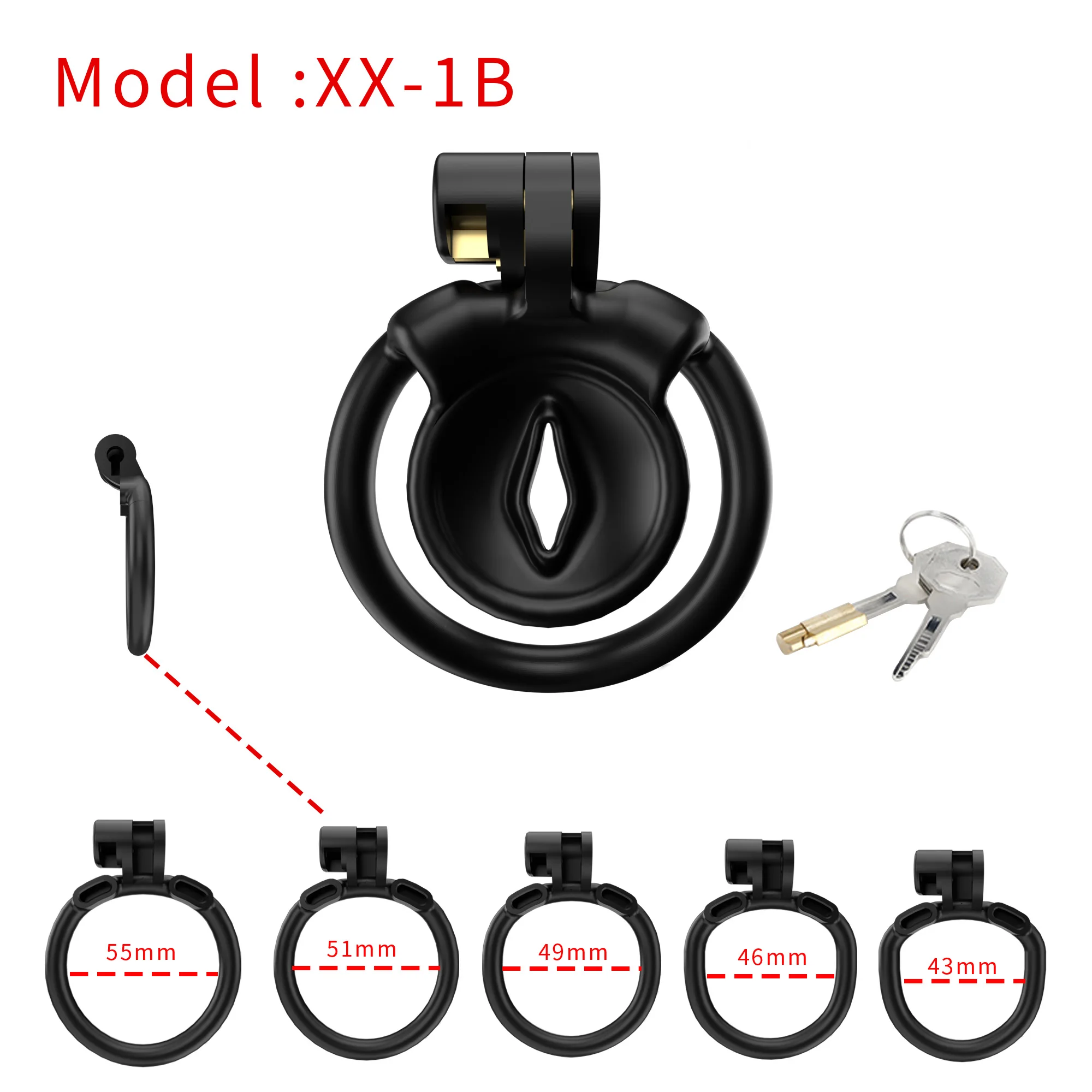 Mini dispositivos de castidade masculina com 5 anéis penis, Pequena gaiola do galo, Bloqueio de castidade, BDSM Slave Sex Toy para homem e gay, 7 modos Mini dispositivos de castidade masculina com 5 anéis penis, Pequena gaiola do galo, Bloqueio de castidade, BDSM Slave Sex Toy para homem e gay, 7 modos