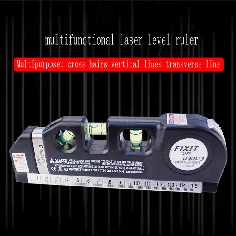 

1pcs Multi -Functional Laser Level Horizontal Aligner Bubbles Ruler Cross Hairs\ Vertical Lines\ Transverse Line Tape Measure