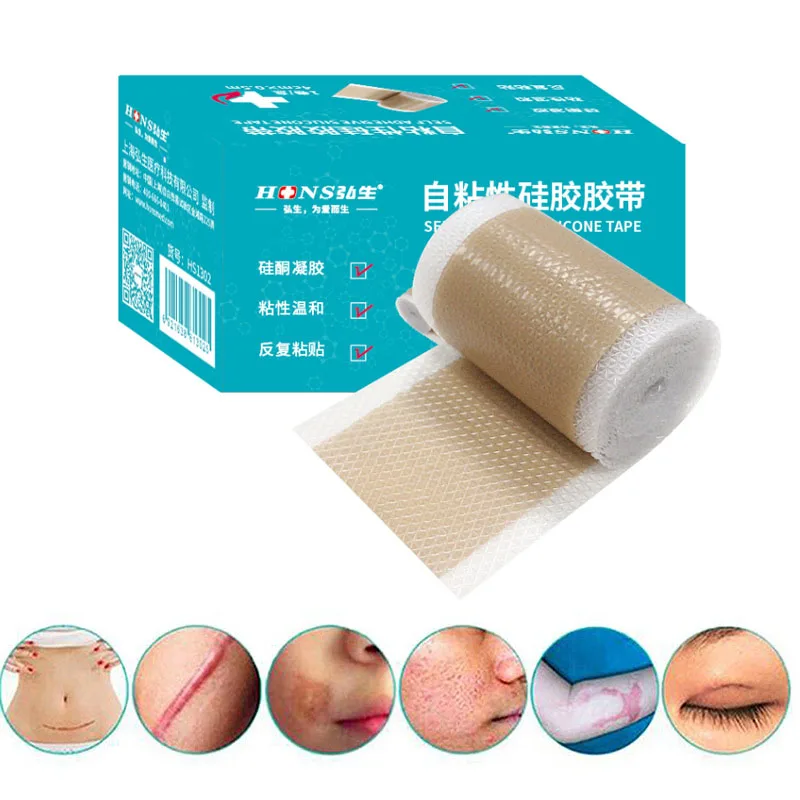 

4x50cm Silicone Scars Patch Wounds Band Remove Acne Burn Scar Treatment Cover Ear Correctors Efficient Repair Damaged Skin Sheet