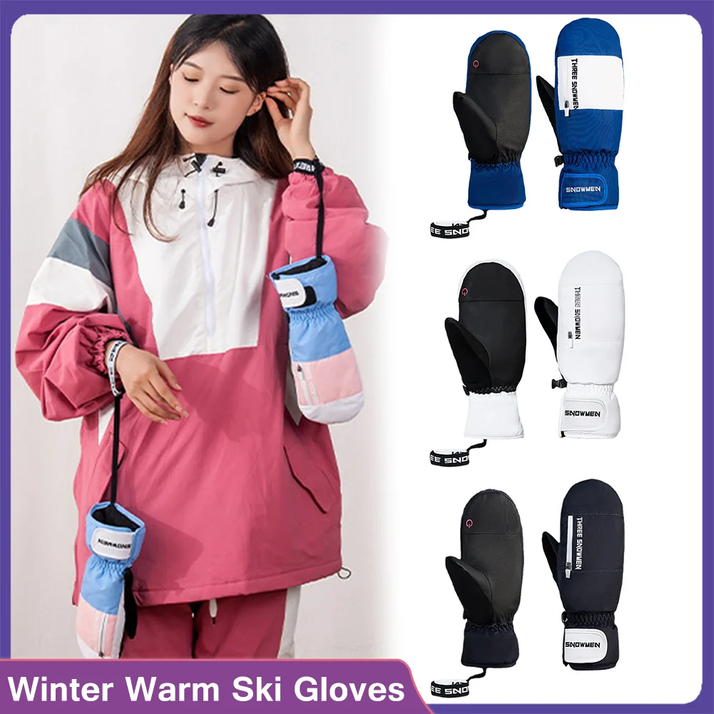 

Snowboard Gloves Warm Touchscreen Cold Weather Gloves Concealed Five-Finger Design Snowboard Gloves For Men And Women