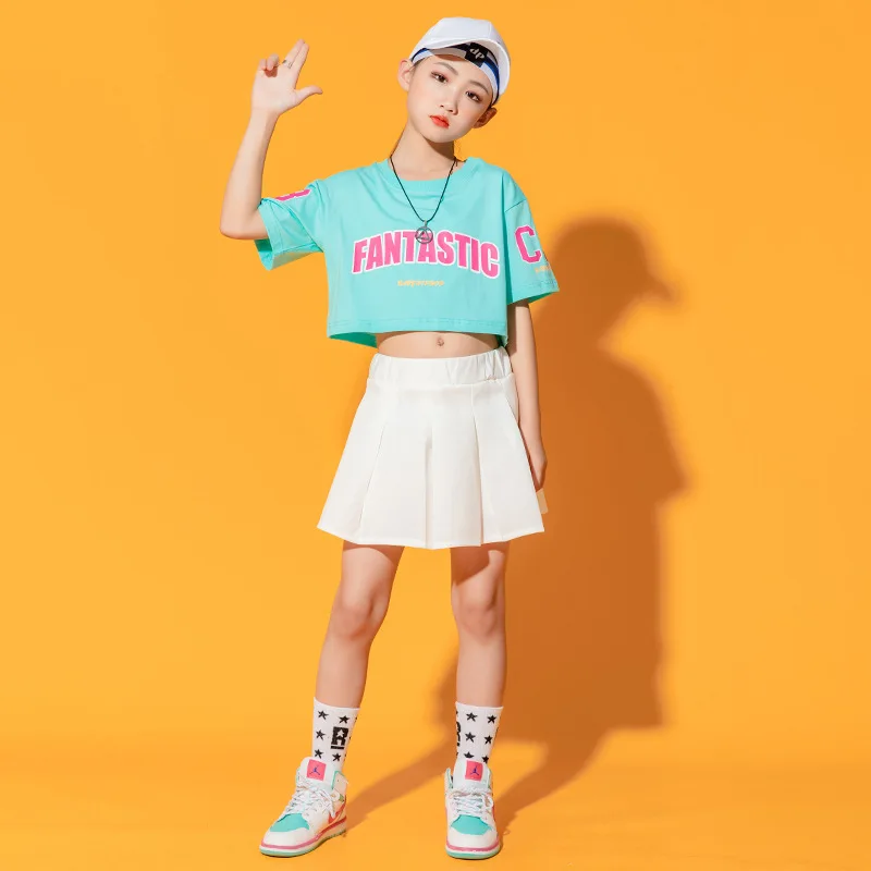 Teenage Girls Summer Hip Hop Outfits Letter Print T Shirt Crop Top White Pleated Skirt Children Kids Stage Performance Costumes
Teenage Girls Summer Hip Hop Outfits Letter Print T Shirt Crop Top White Pleated Skirt Children Kids Stage Performance Costumes