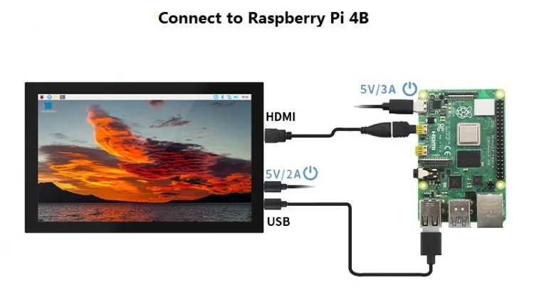 10.1 Inch IPS LCD for Raspberry Pi 5 / 4 Touch Screen 1024x600 / 1280x800 Display with Holder Monitor for Raspberry Pi 5 4B PC 10.1 Inch IPS LCD for Raspberry Pi 5 / 4 Touch Screen 1024x600 / 1280x800 Display with Holder Monitor for Raspberry Pi 5 4B PC