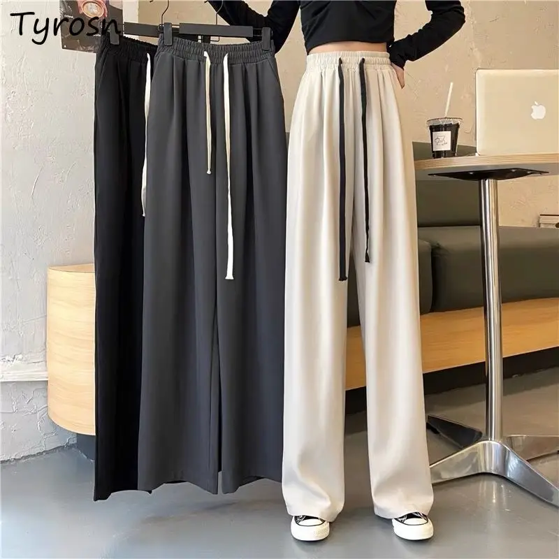 

Casual Pants Women Autumn Winter Thicker Warm Drawstring High Waist Mopping Trousers Joggers Stylish Mujer Ulzzang Straight Cozy