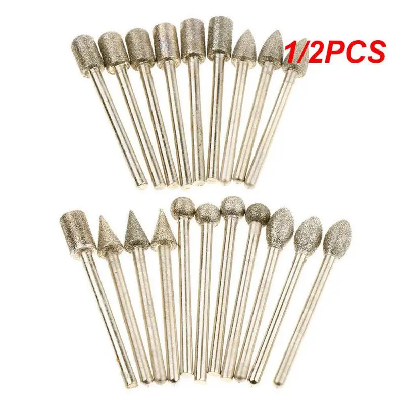 

1/2PCS Grinding Heads Mini Bit For Dremel Rotary Drill Tool Burrs Grinding Accessories 3mm Shank Tools Kit Abrasive Tool