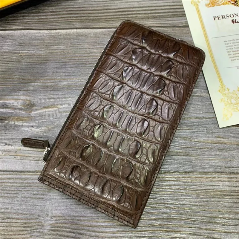 Authentic Real Alligator Leather Black Brown Men Long Clutch Wallet Purse Genuine Exotic Crocodile Skin Male Large Card Holders
Authentic Real Alligator Leather Black Brown Men Long Clutch Wallet Purse Genuine Exotic Crocodile Skin Male Large Card Holders