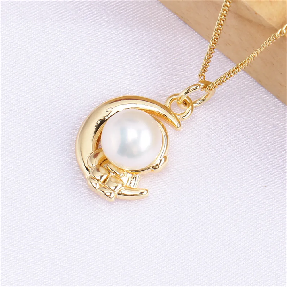 Domestic 14k Gold Plated Color Preserving Astronaut Moon Pearl Necklace Pendant DIY Accessories for Simple Women
Domestic 14k Gold Plated Color Preserving Astronaut Moon Pearl Necklace Pendant DIY Accessories for Simple Women