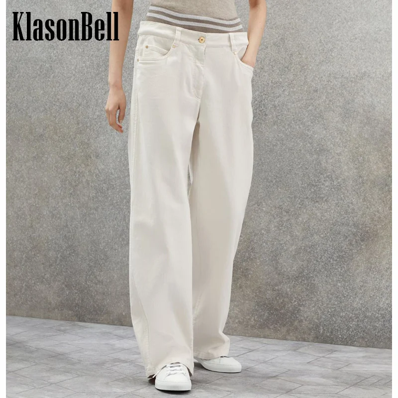 3.26 KlasonBell Contrast Color Striped Elastic Double Waist Spliced Denim Long Pants Women Casual Soft Cotton Straight Jeans
3.26 KlasonBell Contrast Color Striped Elastic Double Waist Spliced Denim Long Pants Women Casual Soft Cotton Straight Jeans