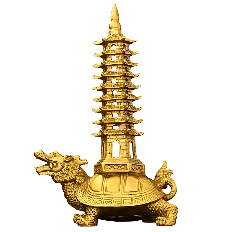 

Bronze Dragon Turtle Wenchang Tower ornaments can be placed in the living room, study, home accessories, bronze crafts decoratio