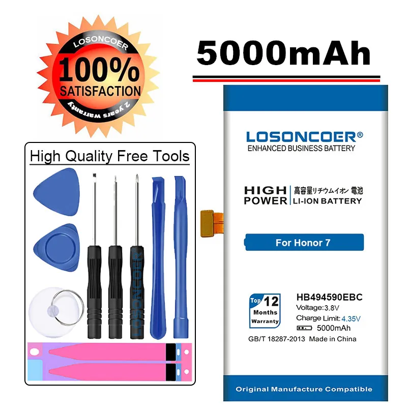 LOSONCOER 5000mAh HB494590EBC Battery For Huawei Honor 7 Battery Glory PLK-TL01H ATH-AL00 PLK-AL10 Battery
LOSONCOER 5000mAh HB494590EBC Battery For Huawei Honor 7 Battery Glory PLK-TL01H ATH-AL00 PLK-AL10 Battery
