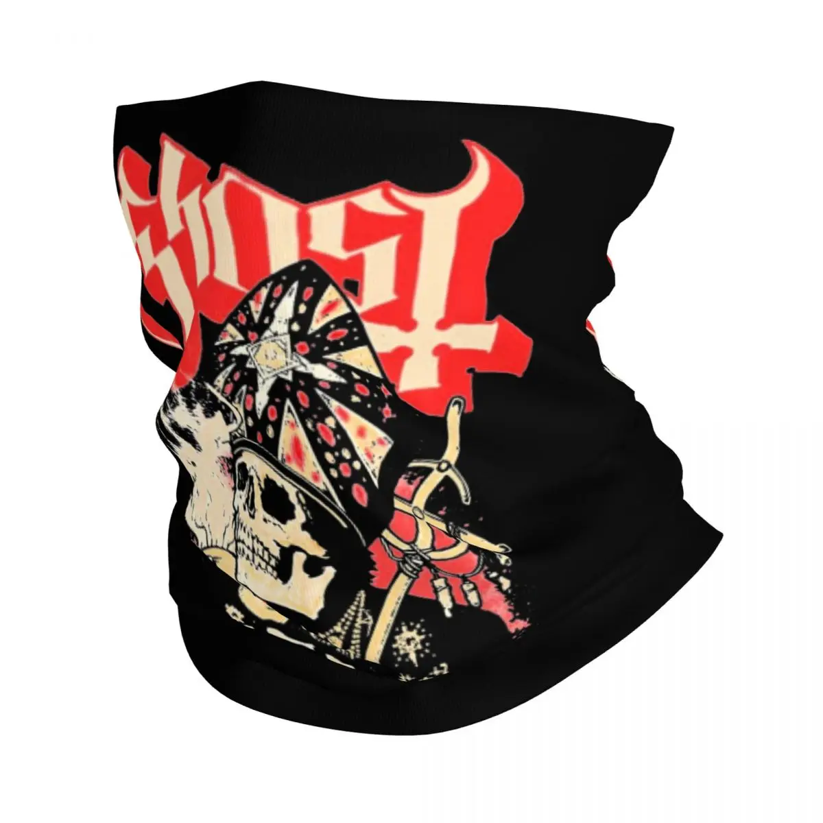 

Ghost Music Bandana Neck Gaiter Printed Rock Face Scarf Warm Face Mask Outdoor Sports for Men Women Adult Breathable