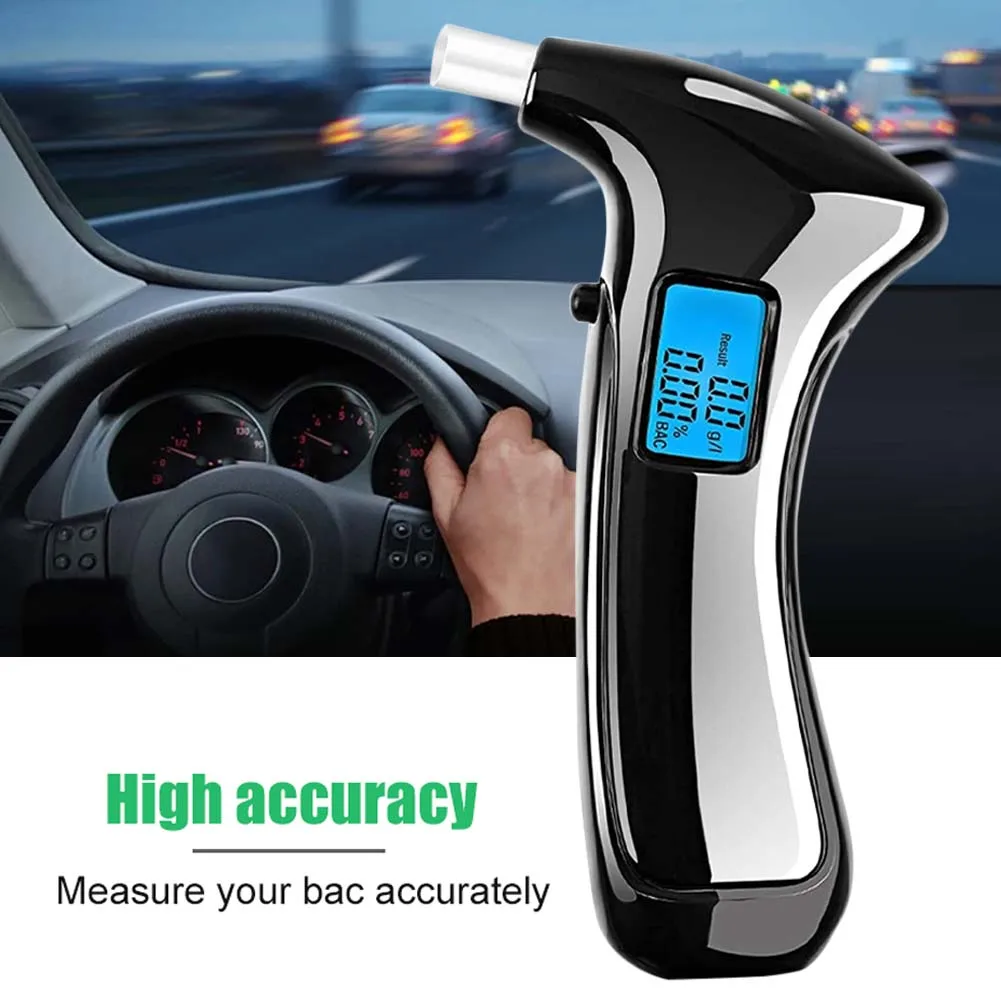 Portable Breathalyzer with 5 Mouthpiece High-Precision Alcohol Tester Keychain LED Display Breath Test with Sound Battery Power
Portable Breathalyzer with 5 Mouthpiece High-Precision Alcohol Tester Keychain LED Display Breath Test with Sound Battery Power