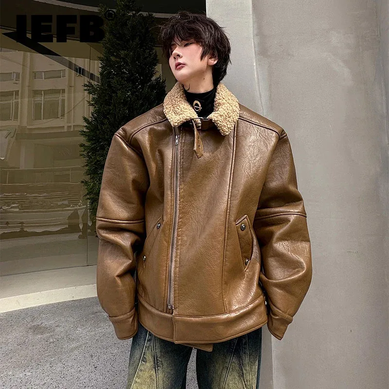 IEFB Winter Men's Lamb Faux Fur Leather Jacket Solid Color Laple Thickened Male Casual Streetwear Trend Woolen Coat New 9C3262
IEFB Winter Men's Lamb Faux Fur Leather Jacket Solid Color Laple Thickened Male Casual Streetwear Trend Woolen Coat New 9C3262