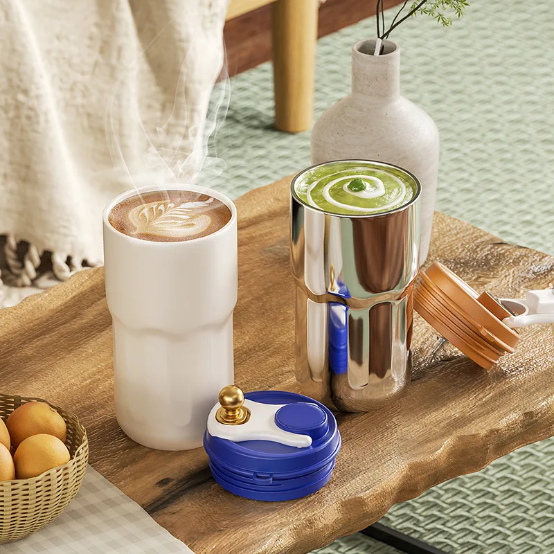 

Kawaii Creative Coffee Cup Carrier Novelty Bubble Tea Coffee Cups Straws Porcelain Tazas De Ceramica Creativas Tableware