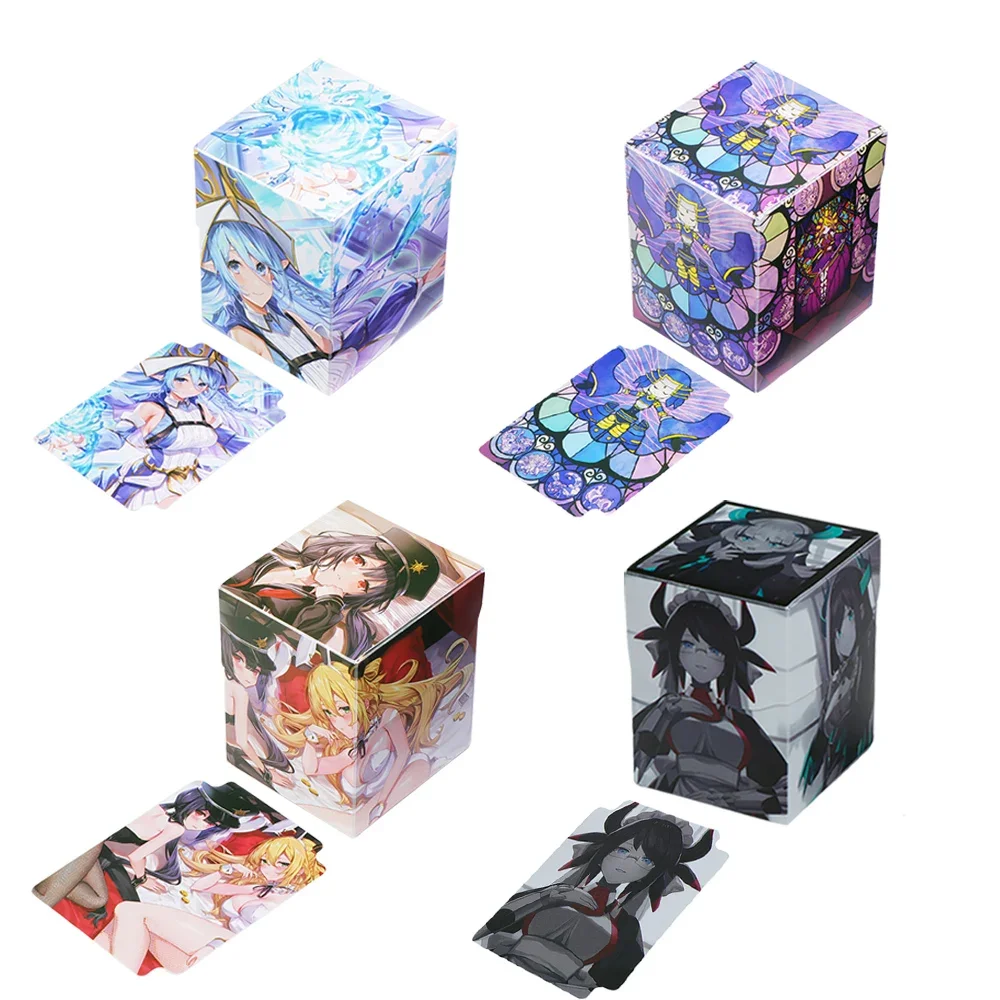 

Anime Card Storage Box with Divider Labrynth Plastic Portable Card Case Hold 100+ Cards Trading Card Deck Box for MTG/YGO/PKM