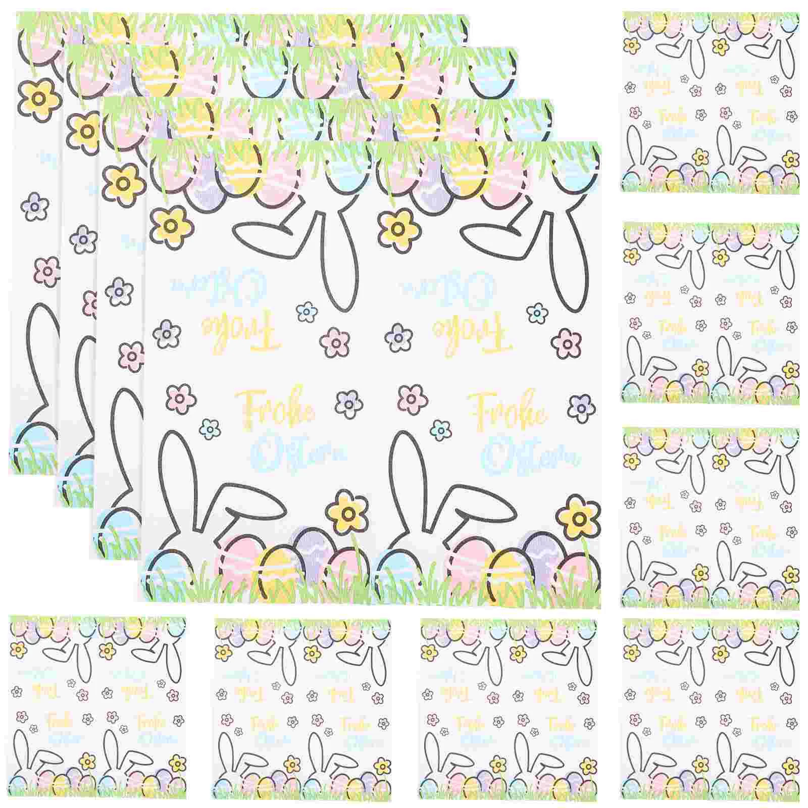 

100 Sheets Egg Bunny Napkin Delicate Napkins Easter Paper Rabbit Disposable for Party Decoration Banquet