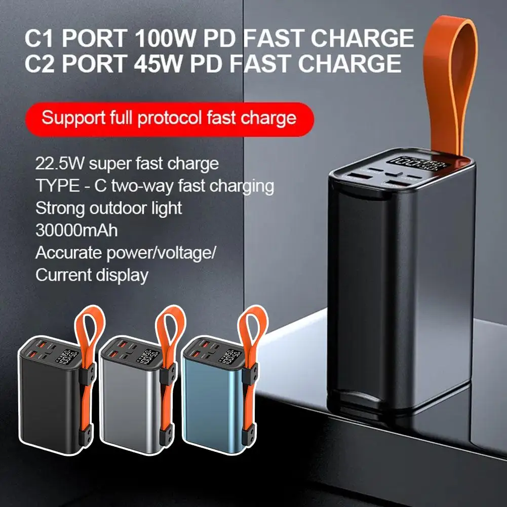 PD100W Dual Way Fast Charging For Laptop Notebook 30000mAh Power Bank For IPhone 14 Samsung S22 Type C Poverbank With Flash E8X7
PD100W Dual Way Fast Charging For Laptop Notebook 30000mAh Power Bank For IPhone 14 Samsung S22 Type C Poverbank With Flash E8X7