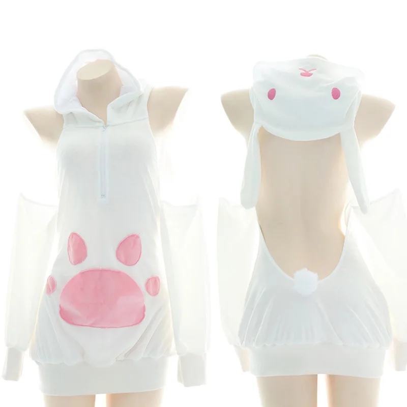 Japanese Women Cute Girl Cat Cow Plush Hoodie Sexy Lop-eared Rabbit Zipper Lingerie Set Roleplay Backless Hooded Homewear
Japanese Women Cute Girl Cat Cow Plush Hoodie Sexy Lop-eared Rabbit Zipper Lingerie Set Roleplay Backless Hooded Homewear