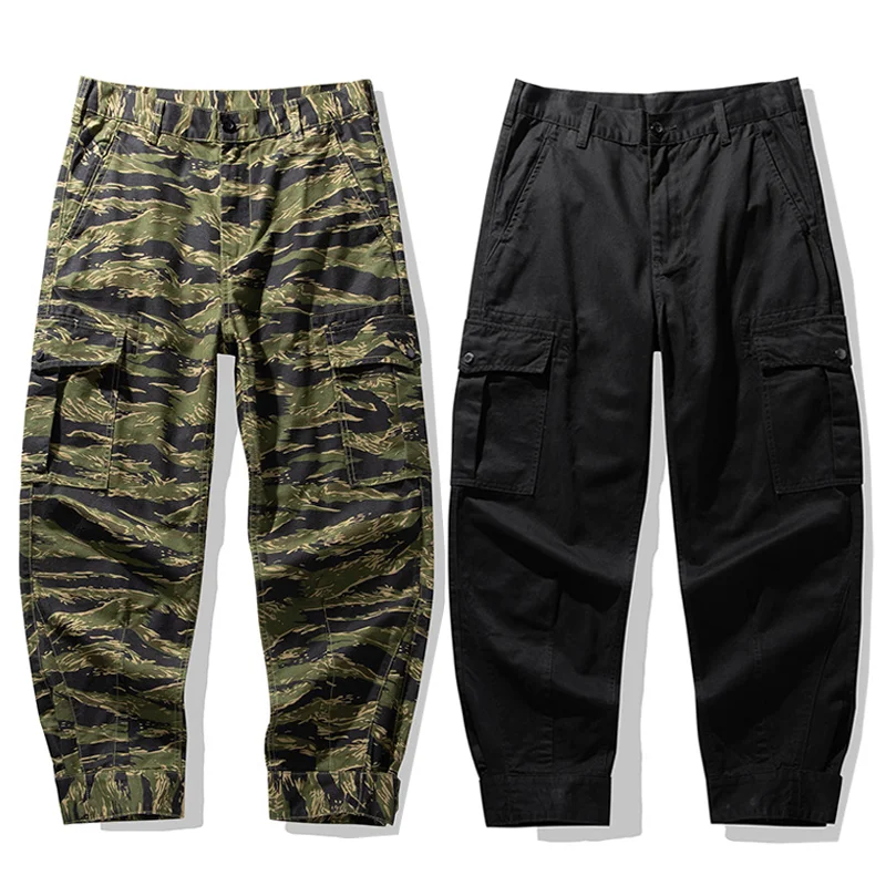 

Autumn Winter Heavyweight American Casual Pants Tiger Pattern Camo M-64 Men Multi Pockets Camouflage Workwear Jogger Trousers