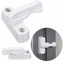 

1 PCS White Window Door Lock Sash Security Swing Lock Latch Home Housing Safely Opening + Closing Handle Lock Plastic