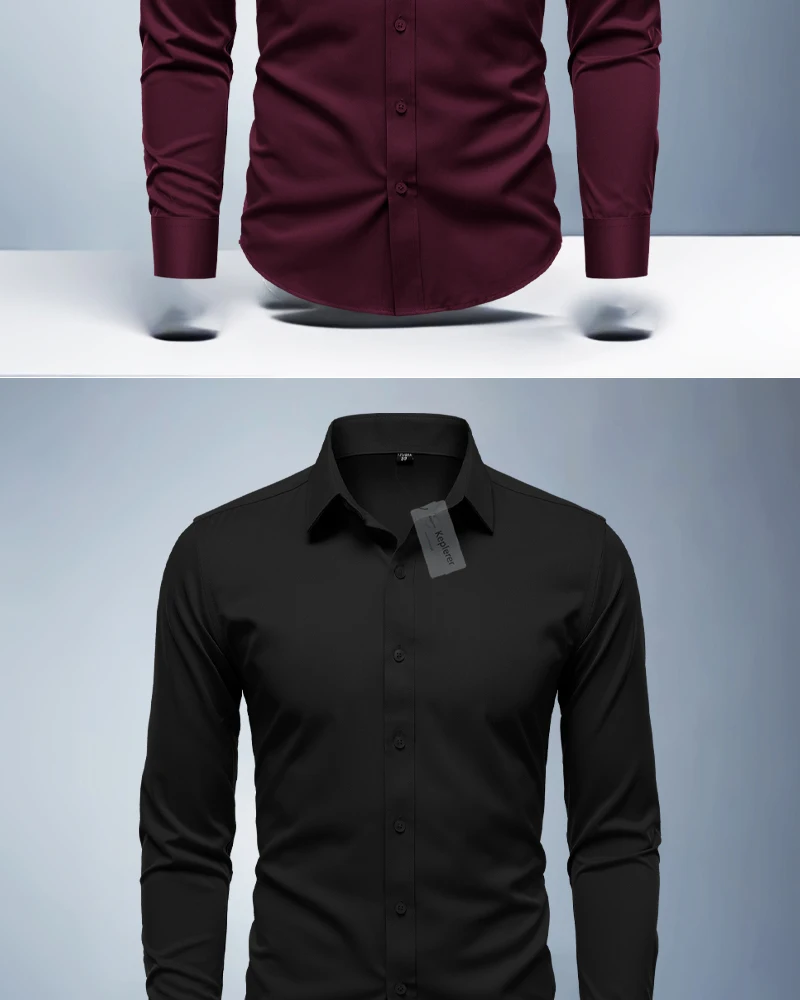 قميص أبيض للرجال بأكمام طويلة، كاجوال بدون حديد، قميص مناسب للربيع/الصيف، ملابس رسمية احترافية قميص أبيض للرجال بأكمام طويلة، كاجوال بدون حديد، قميص مناسب للربيع/الصيف، ملابس رسمية احترافية