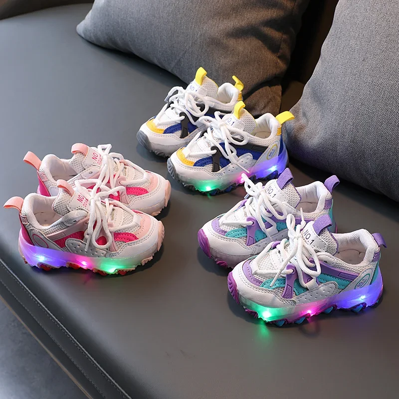 

Children Luminous Tennis Shoes Glowing Sole Fashion Sneakers Boys Girls LED Lighted Sports Running Shoes Breathable Kids Shoes