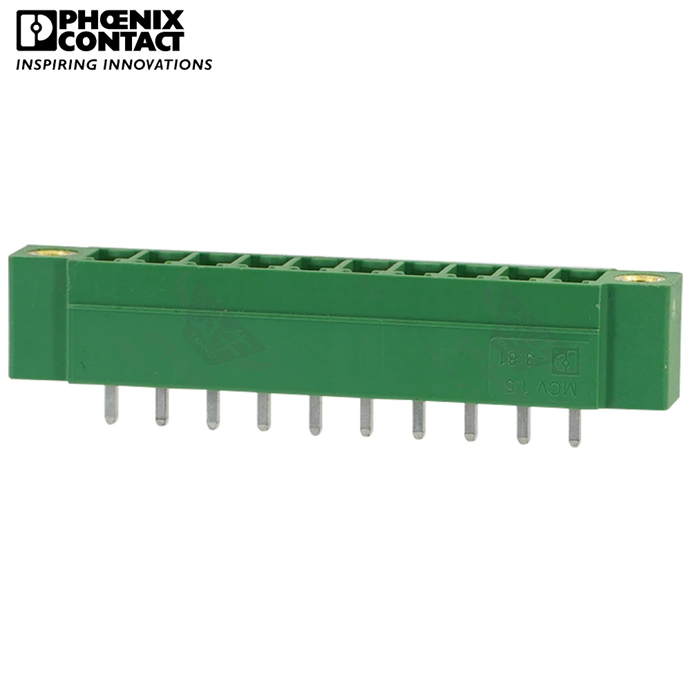 3.81mm Original Genuine Phoenix Contact Connector PCB Pluggable PLUG-IN Terminal Block 10 Pin MCV 1.5 GF 3.81 1830677 8A 160V 
3.81mm Original Genuine Phoenix Contact Connector PCB Pluggable PLUG-IN Terminal Block 10 Pin MCV 1.5 GF 3.81 1830677 8A 160V