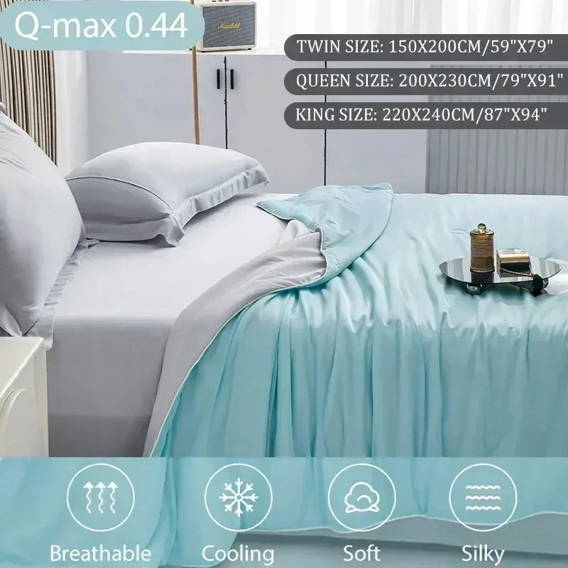 Cooling Blanket for Bed Silky Air Condition Comforter Lightweight Cooled Summer Quilt with Double Side Cold & Cooling Fabric
Cooling Blanket for Bed Silky Air Condition Comforter Lightweight Cooled Summer Quilt with Double Side Cold & Cooling Fabric